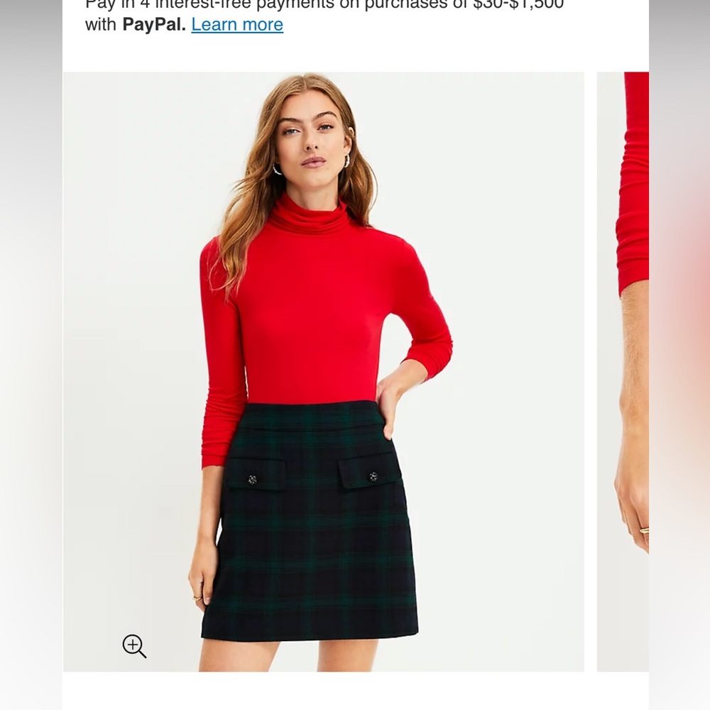 NWT Loft plaid skirt size 14
